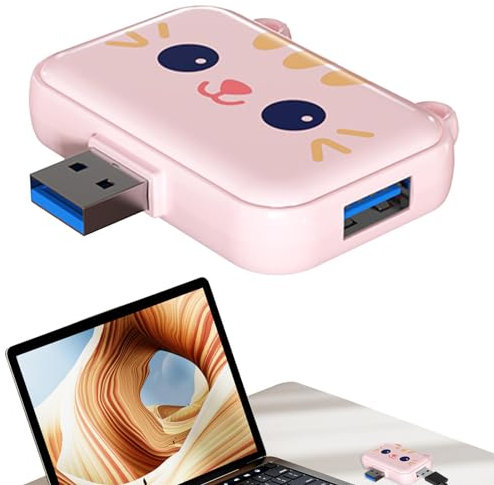 Laptop Docking Station | Cute Computer Hub Docking Station 3 In 1 | PD Charging, High-Speed Transmission, Multiport Adapter Dock Dongle for Home Office Travel