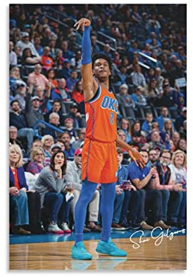 WYYXF Leinwandbild Shai Gilgeous-Alexander Picture Print Modern Family Bedroom Decor Posters ohne Rahmen (30 x 50 cm)