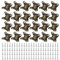 QUARKZMAN 24pz Removable Supporto Angolare Metallo Farfalla L Staffe Angolo Retto Asta con Viti per Armadi Ripiani Legno Mobile (Bronzo)