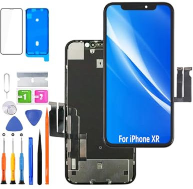 HLYGZX Display für iPhone Xr LCD Bildschirm Ersatz FHD Touchscreen 3D Touch Face ID Digitizer Rahmen Montage,Waterproof Adhesive,Reparaturkits NEU