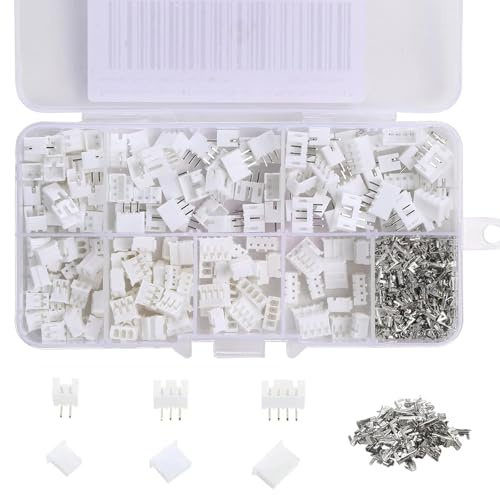 PENGLIN 450Pcs 2.0mm JST-PH Connector Kit with 2.0mm Female Pin Header 2/3/4 Pin Housing Connector Adapter Plug Terminal Kit