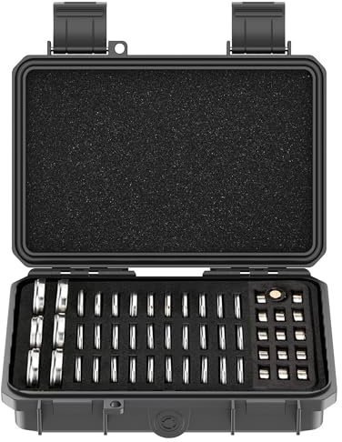 KIWIFOTOS Water-Resistant Coin Cell Battery Organizer Case, 65 Slots Batteries Storage Box for CR2016 CR2025 CR2032 CR2320 CR2325 CR2330 CR2335 CR2354 CR2412 CR2430 CR2450 & LR44 LR41 Battery