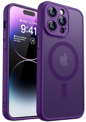 CANSHN 2024 Neu für iPhone 14 Pro Max Hülle mit Kameraschutz für Magsafe (TOP Militärschutz & Magnetkraft) Extrem Haltbarkeit Hülle iPhone 14 ProMax Case Stoßfest, Dunkelviolett