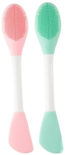 Gesichtsreinigungsbürste, 2 in 1 Silikon-Gesichtsmaskenbürste & Gesichtsschrubber, für Peeling, Massage, Entfernen von Mitessern, Make-up-Hautpflege, Applikator für Schlamm, Ton, Körperlotion,