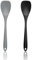 2 cucchiai in silicone per cucinare, cucchiai in silicone, 26,2 cm, set di cucchiai in gomma, resistenti al calore e antiaderente, per cucinare e servire (nero, grigio)