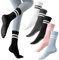 KASURE 5 Paar Pilates Socken, Rutschfeste Socken Damen Stoppersocken Yoga-Socken mit Griffen Antirutschsocken für Ballett, Pilates, Yoga, Trampolin, Fitness