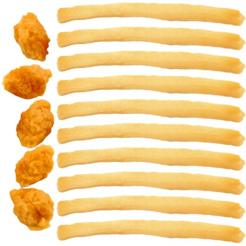 KONTONTY 15 Stück Realistische Gefälschte Pommes Frites Und Hähnchen Nuggets Modell Spielzeug Für Kinderküche Rollenspiel Essen Zubehör