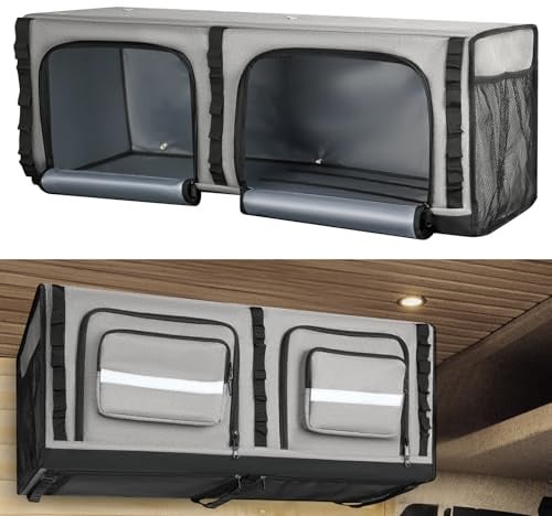 SKYJDM 91,4 cm (36 Zoll) Wohnmobil-Überkopf-Aufbewahrungsschrank, weiche Seiten, Wohnmobil-Organizer, Aufbewahrungsschrank, kompatibel mit Mercedes-Benz Sprinter, Ford Transit & RAM Promaster Vans