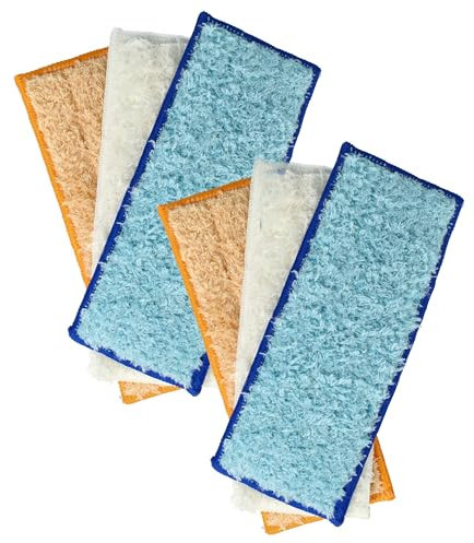 vhbw 6X Wischtuch kompatibel mit iRobot Braava Jet 250 Wischroboter, Putzroboter - Nasswischtuch, Trockenwischtuch, Dampfwischtuch 18 x 7,3cm