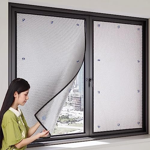 WLCGYD Sonnenschutzfolie Für Fenster Mit Saugnapf, Verdunkelungsplatten/-Folien Für Gartenhaus-Terrassentüren Und Dächer, Reflektierende Isolierrolle Mit Luftpolsterfolie(1mx1.4m/39.4inx55in)