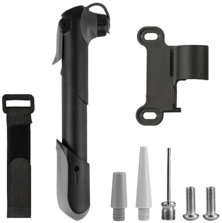 Mini Bike Pumps for All Bikes, 7 Small Bicycle Pumps for Presta Valves & Schrader Valves, Portable Hand Pump for Road Mountain Bike Bicycles or Balls + Bracket/Ball Needles/Inflatable Accessories
