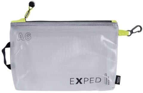 Exped Vista A6 Organizer-Tasche, transparentes Netzgewebe, Grau mit neongelben Akzenten