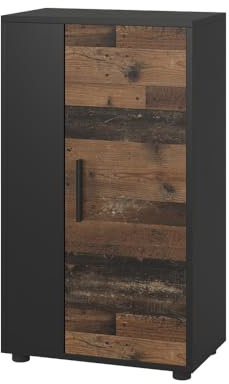 Vicco Kommode Berno, Schwarz/Oldstyle, 50.1 x 87.3 cm mit 2 Fächern