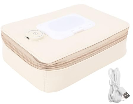 Baby Wipes Warmer, Leather Constant Temperature Heating Travel Baby Wipes Case Wipe Box Dispenser Travel Wipe Dispenser for Car, Home, Camping