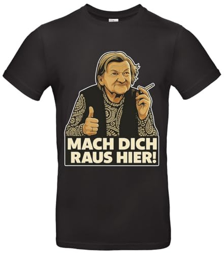 Karin Ritter T Shirt Mach Dich Raus Hier Meme Shirt Assi Familie Spruch Funshirt für Männer Frauen Kult Klassiker 90er Trash TV Geschenk