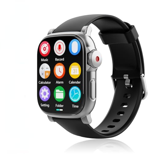 Lazmin112 Wearable MP3 Player, BT 5.4, 2,01 Zoll Touchscreen, mit Armbandband, Lautsprecher, Sprachrekorder, Fitness -Tracker, Multi -Sprache, Elektronisches Buch, Stoppwatch (128GB)