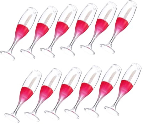 Homoyoyo 12pièces Verres à Vin Plastique Vides Lot De Mini Flacons Pour Échantillons De Gloss Huile à Lèvres Rouge à Lèvres