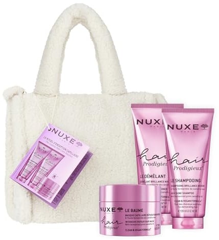 Nuxe The Luxury Hair Care Gift Set (£70 Value) – Intensive Repair Hair Mask 200ml, High Shine Shampoo & Conditioner 200ml – Nourishing Repair Trio for Radiant, Shiny & Healthy Hair