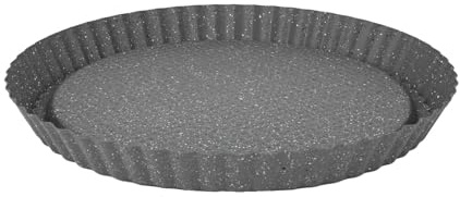 Aeternum, Bakeware Petravera, Crostata con Scavo, Diametro 28 cm, Adatto al forno, Carbon Steel, Grigio