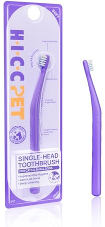 HICC PET Single-Head Toothbrush for Cats & Small Dogs, Easy Teeth Cleaning