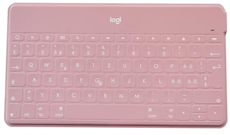 Logitech Keys to Go - Bluetooth Tastatur - Kabellose Tastatur, Ultraleicht & Geräuschlos, für Windows, Tablet, iPad, iPhone, macOS, iOS - Suisse/Schweizer (QWERTZ) - rosa【Bulk - ohne Verpackung】