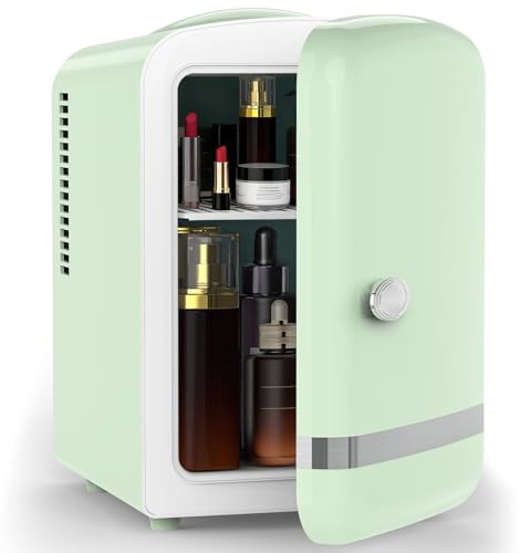 Electactic Mini Refrigerador para Dormitorio 4L/6 Latas Pequeño Refrigerador Cosmético para Cuidado de la Piel Maquillaje Medicamentos y Bebidas Refrigerador Portátil de Escritorio