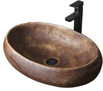 Lavello Bagno Lavandino da appoggio in stile industriale retrò, for esterni, for balcone, in ceramica, for bagno
