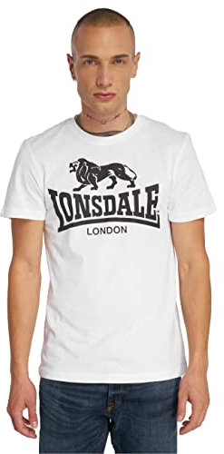 Lonsdale Camiseta con Logotipo para Hombre, Blanco, XXXL