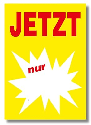 Pokornys – 10x DIN A4 Werbeplakat “JETZT nur” als Kundenstopper I Werbeschild/Aufsteller für Aktionsartikel & reduzierte Ware I Rabatt Plakat in Rot/Gelb/Weiß mit Textfeld