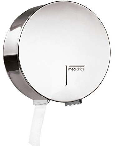mediclinics pr0783 C – Distributeur de rouleaux Jumbo verrouillable ronde – Couleur : Inox Brillant