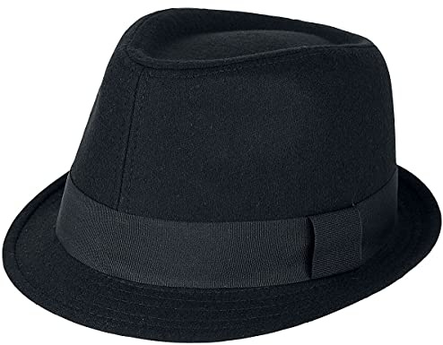 RED by EMP Unisex schwarzer Hut mit Garniturband und schmaler Krempe