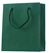 Stewo Geschenktragetasche 1 Stück mit Rillenprägung, 18 x 8 x 21 cm, dunkelgrün