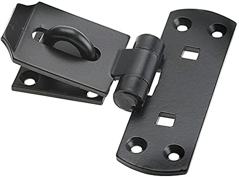 Merriway BH04493 150mm (6 inch) Heavy Duty Security Vertical Hasp and Staple - Black