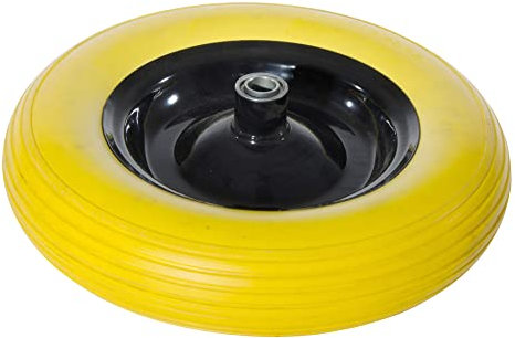 VERDELOOK | Ruota Gialla Antiforatura di Ricambio per Carriola cod. 81/1 – 81/16, Ruota per Carriola Antibuca