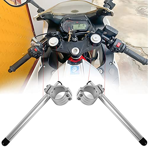 Fullibars kit semimanubri Ø 50mm per moto forcella Ø 50mm racing cafe racer semi manubri inclinazione 7°,tubo Ø 22.2mm,realizzato in CNC alluminio
