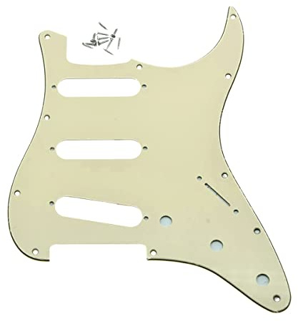 dopro 11 Loch Vintage 62 Strat SSS Gitarre Pickguard Aged White 3 Ply