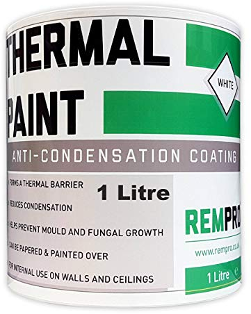 Rempro Thermal Paint 1 Litre - Premium Anti-Mould & Anti-Condensation Wall Treatment with Glass Bubble Technology (Textured)