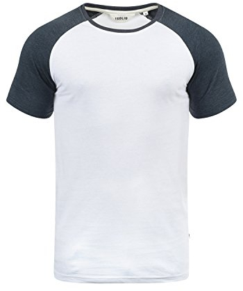 Solid SDBastian Herren T-Shirt Kurzarm Shirt mit Rundhals-Ausschnitt Baumwollmischung Regular fit, Größe:XL, Farbe:White Blue Melange (B0001)