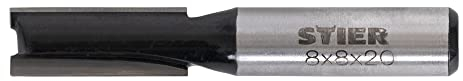 Fraise pour rainures STIER carbure (HW), diamètre (D) 8 mm, queue (S) 8 mm, carbure