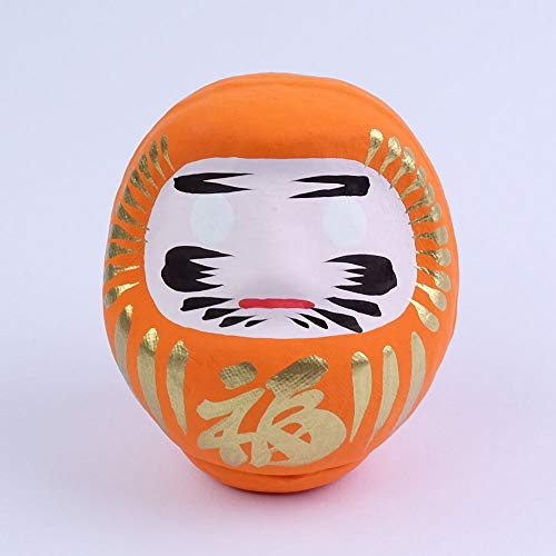 Tomizawa Japanischer Daruma 9 cm, orange, handbemalt
