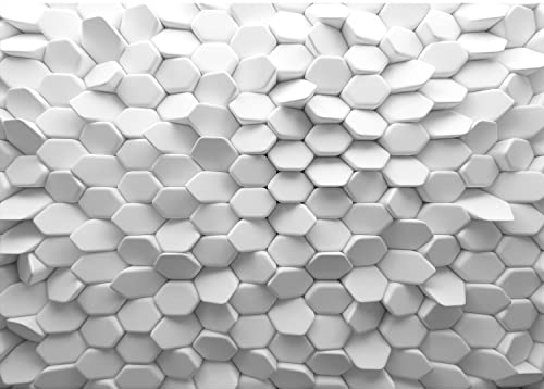 Runa Art Fototapete 3D Effekt Abstrakt 352 x 250 cm Vlies Tapeten XXL Moderne Wandtapete Wohnzimmer Schlafzimmer Weiss 9451011a