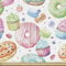 ABAKUHAUS Dessert Gewebe als Meterware, Schlagsahnemuffin, Schön Gewebten Stoff für Polster und Wohnaccessoires, 1M (148x100cm), Rosa Grün