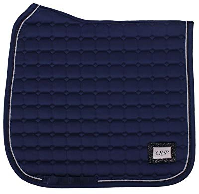 QHP Schabracke Glitz Quadratsteppung doppelte Zierkordel, Glitzer-Patch (Pony DR, Navy)
