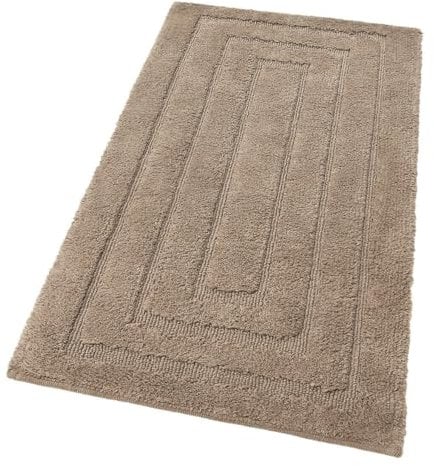 emmevi Tappeto Bagno Puro Cotone Elegante Morbido Scendiletto Antiscivolo Lavabile 50x110 Cm Marrone
