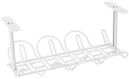 Kabelführung unter dem Schreibtisch, 32 x 17 x 14 cm, Kunststoff, für Kabel- und Netzkabel-Organizer (weiß)