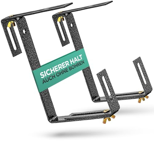 dszapaci Blumenkastenhalterung Balkon Set Balkonkasten Halterung Geländer Halterung Blumenkasten Befestigung Blumenkastenhalter Verstellbar Balkonkästen Halterungen für Balkonkästen Blumenkästen