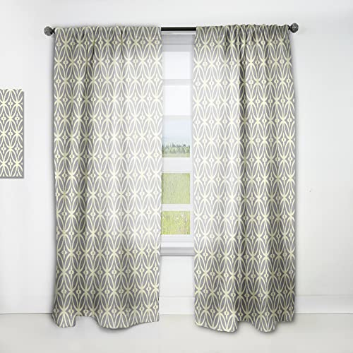 DesignQ Retro-Vorhang mit Ornament-Muster II, Mitte des Jahrhunderts, moderner Vorhang