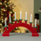 The Christmas Workshop 71179 Rotbogen Holz Kerzenbrücke mit Kerzenhaltern 7 warmweiße LEDs Weihnachtsdeko Innen 45cm x 31,5cm x 5cm batteriebetrieben