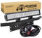 AUXTINGS 50cm 20 Zoll 126W LED Arbeitslicht Stangen Fleck Flut Strahl mit Kabelbaum Kit KennzeichenMontagehalterung für LKW-Auto ATV SUV 4x4 JP Truck Boat Traktor