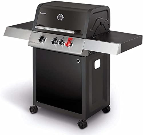 ENDERS - Barbecue Colorado Black 3 I Turbo - 3 brûleurs dont 1 Turbo Zone - 1 brûleur arrière infrarouge - Switch Grid - Jusqu'à 10 convives - 14,7 kW